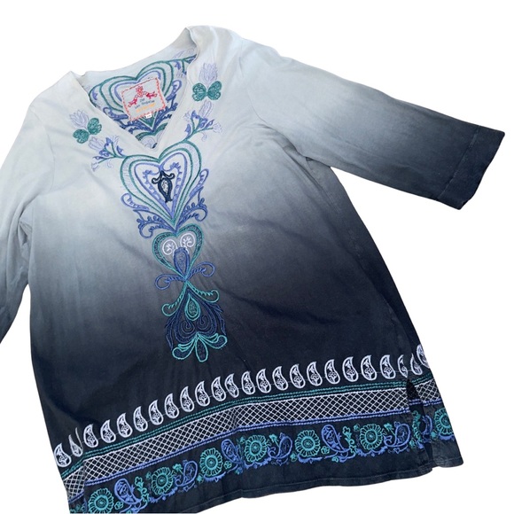 Johnny Was Los Angeles Blue To Grey Ombre Dress - Picture 10 of 15